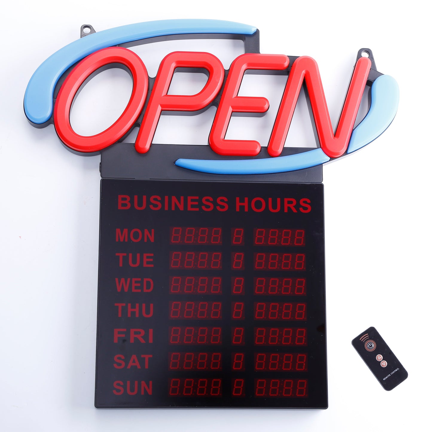 AOPB-20 ADD CANADA Premier Remote Bright Led Open Sign with Adjustable Business Hours and Flashing Effects for Retail Restaurant Business