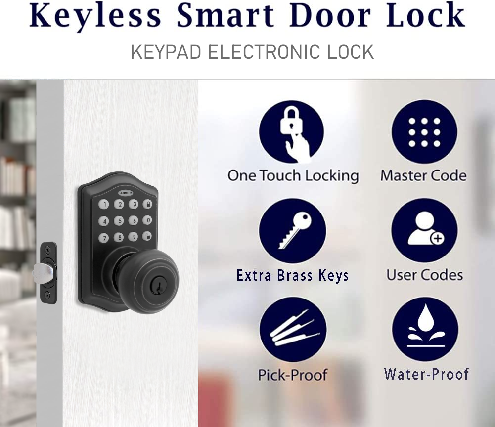 Experience the perfect blend of security, style, and simplicity with this Smart Door Lock with Knob in Black. Whether you're securing your home or business, this lock offers the peace of mind and convenience you need.