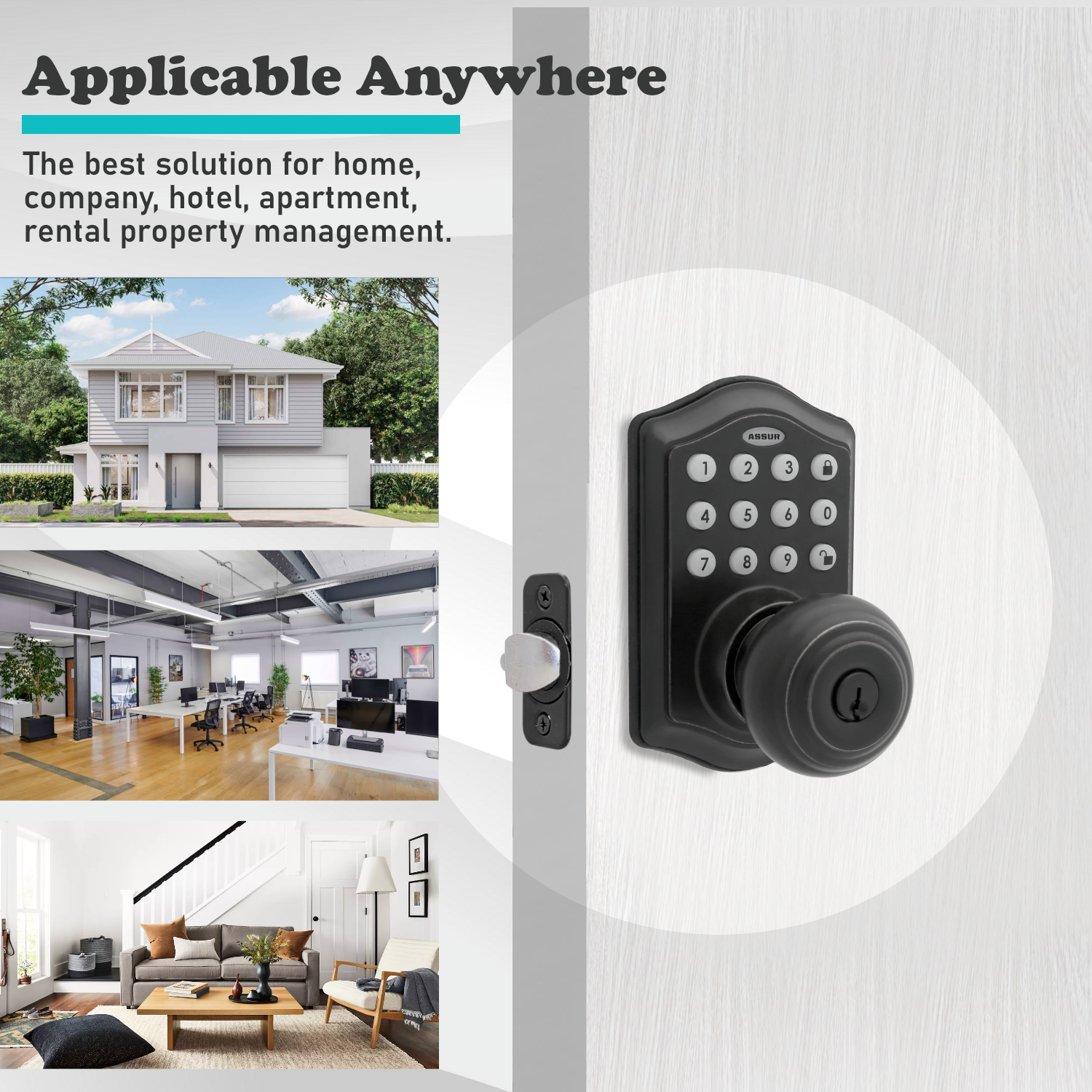 Experience the perfect blend of security, style, and simplicity with this Smart Door Lock with Knob in Black. Whether you're securing your home or business, this lock offers the peace of mind and convenience you need.