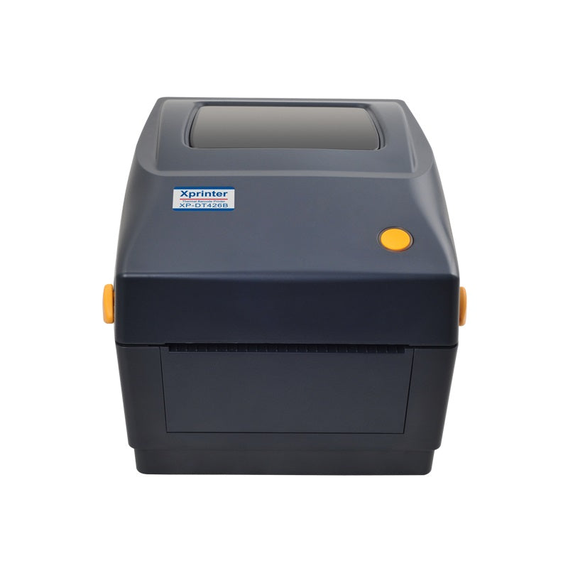 The AXP-DT426B Thermal Label Printer provides up to 4-inch printing width, high-speed printing at 127 mm/s, and a 203 dpi print resolution. It communicates through USB, offers easy paper loading with an adjustable paper guide, automatic paper detection, and ensures precise printing.