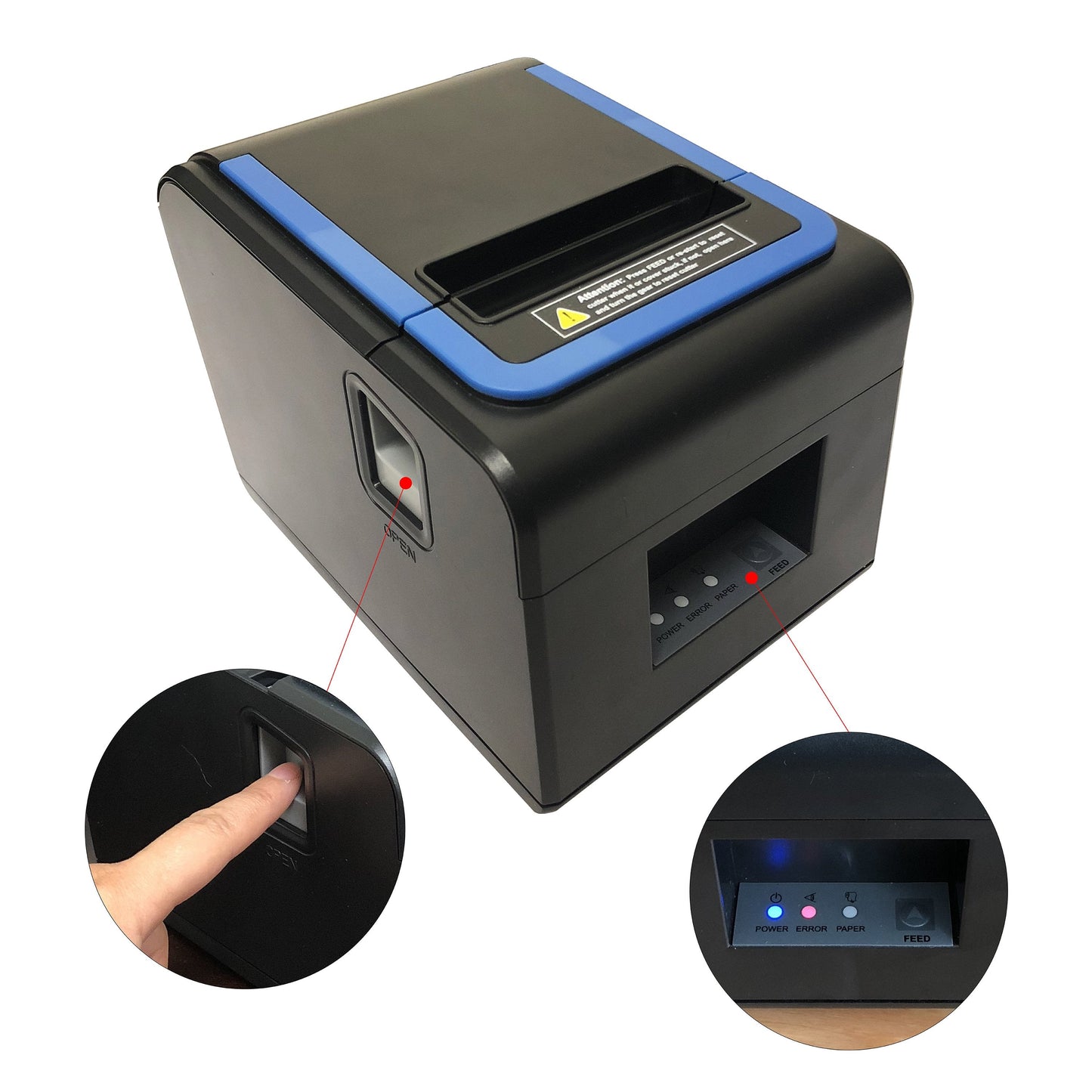 AXP-V320M - Thermal POS Printer Receipt Printer Portable Printer, 80mm Auto-Cutter 200mm/sec High-Speed with USB Port Great for Restaurant Shop Home Business ESC/POS Support Linux Windows